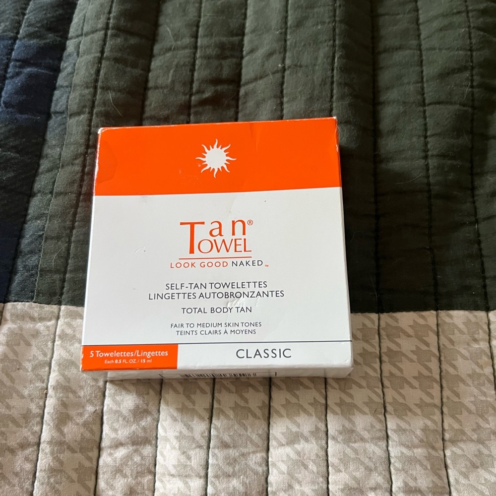 Unused box tan towels